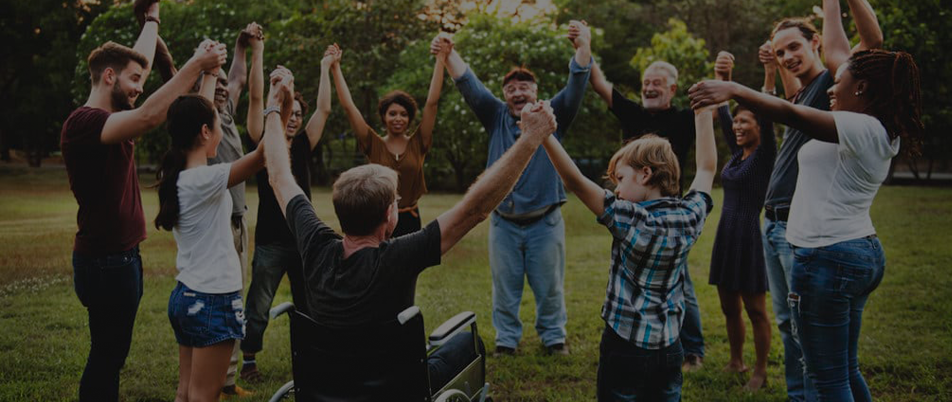 Healing hands coming together representing community connection